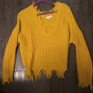 Distressed Yellow Sweater